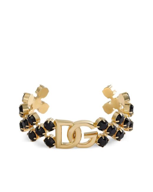 Dolce & Gabbana Metallic Dg Logo-Stone Bracelet