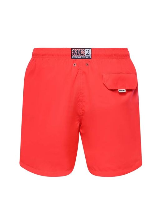 Mc2 Saint Barth Red Drawstring-Waist Pantone Swim Shorts for men