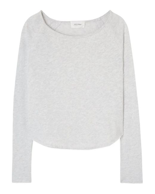 American Vintage Sonoma T-Shirt Met Raglan Mouwen En Boothals in het White