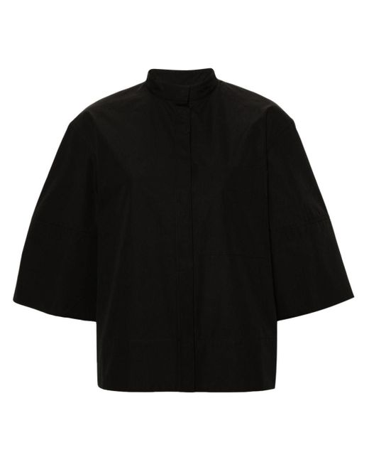 Jil Sander Black Band-collar Shirt