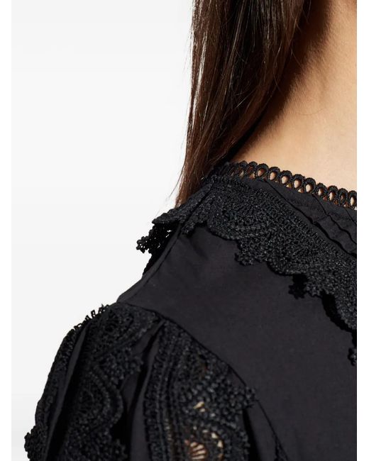 AllSaints Blue Hart Balloon-Sleeve Top