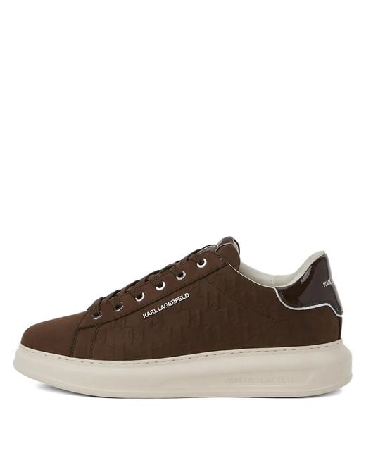Karl Lagerfeld Brown Kapri Monogram Embossed Sneakers for men