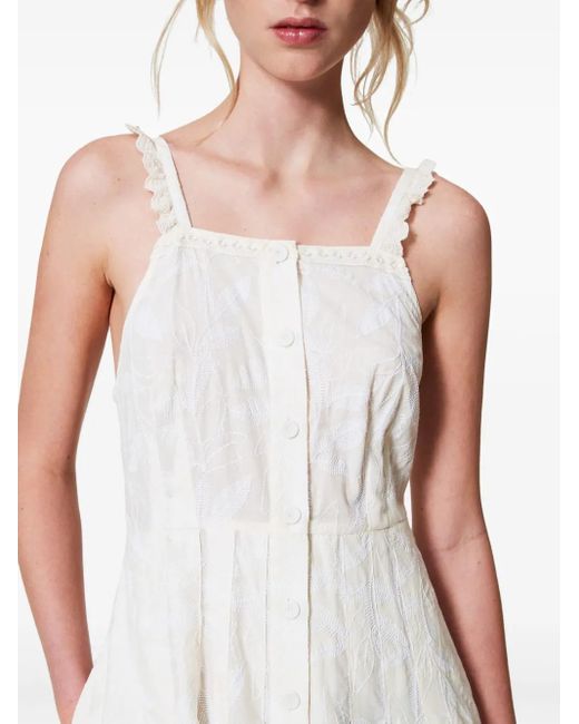 Twinset White Maxikleid mit Stickerei