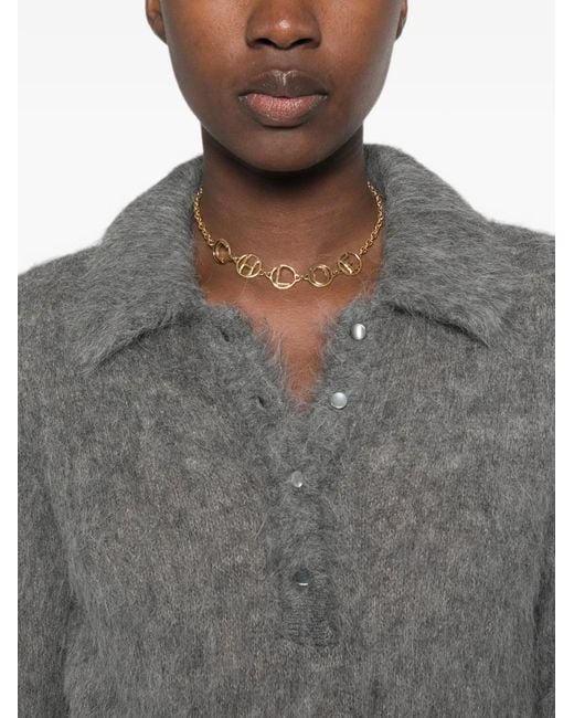Chloé Gray Gebürsteter Strickpullover