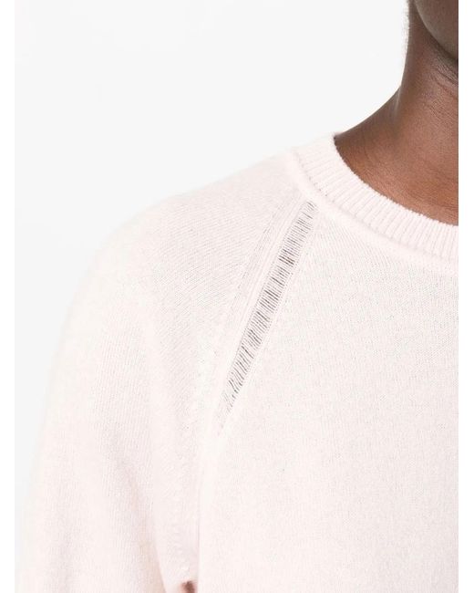 Barrie Pink Crew-Neck Cashmere Jumper