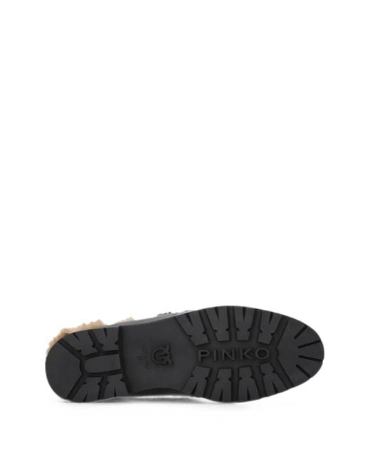 Pinko Black Mules Mit Shearling-Futter
