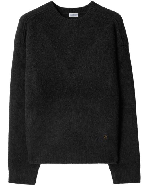 Burberry Crew Neck Knit Jumper in Black for Men Lyst UK