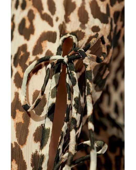 Ganni Multicolor Animal Print Long Sleeve Blouse