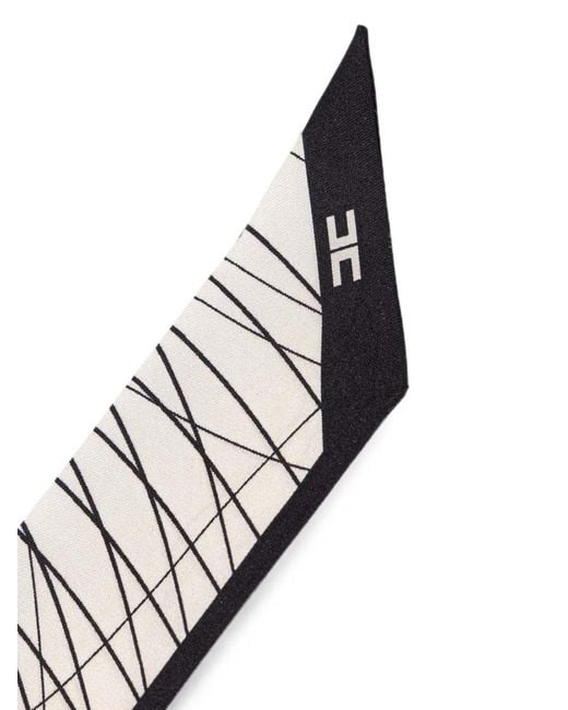 Elisabetta Franchi White Abstract-Pattern Scarf