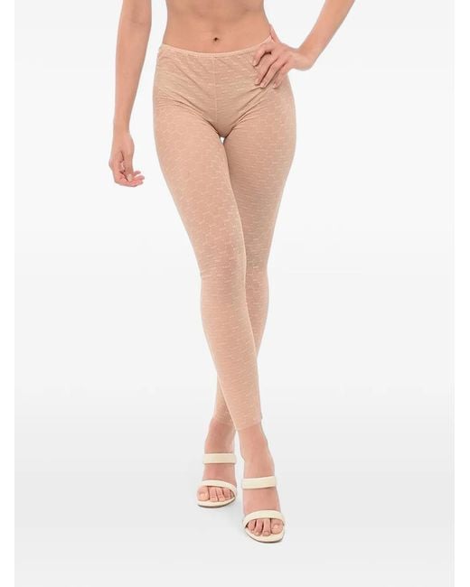 DSquared² White Monogram-Pattern Tights