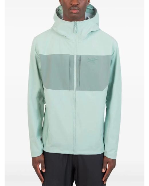 Gramicci Green Panelled Zip-Up Hoodie for men