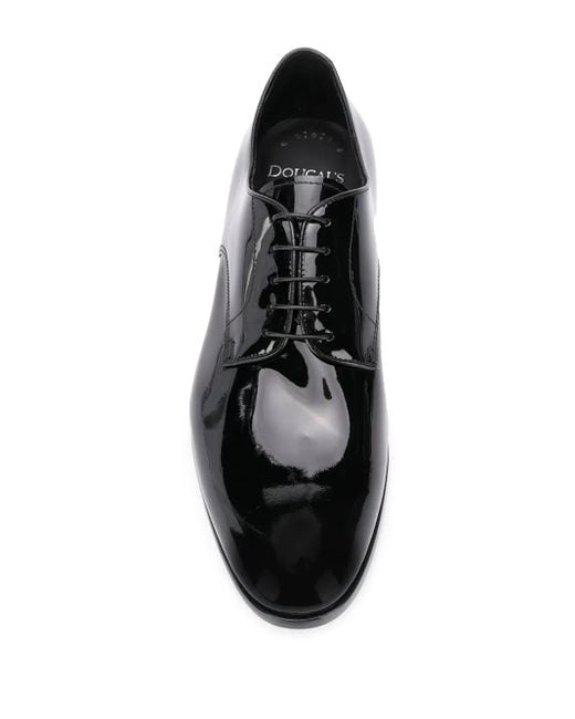 Doucal's Black Patent Derby Shoes for men