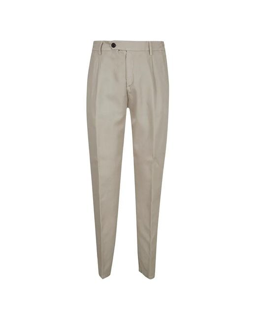 Eleventy Gray Pleated Trousers for men