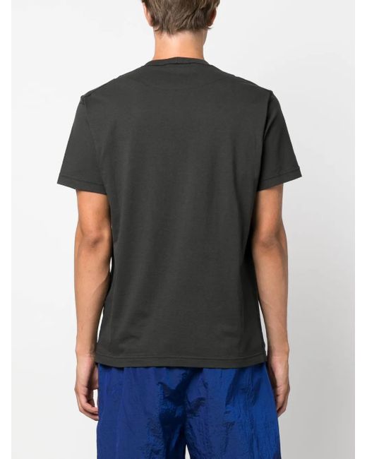 Stone Island Black Compass-Patch Cotton T-Shirt for men