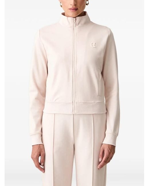 Guess Natural Logo-Patch Zip-Up Jacket