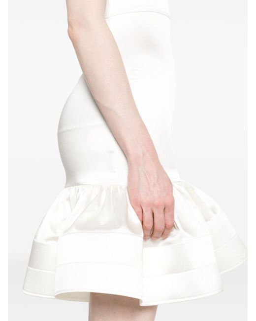 Patou White Satin Mini Dress