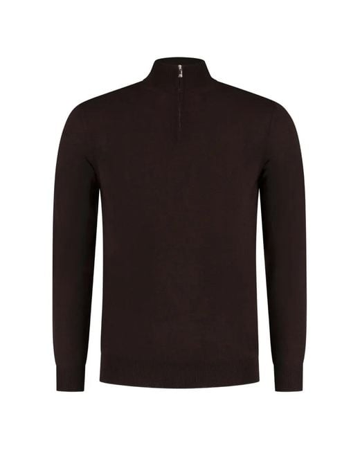 Marco Pescarolo Black Quarter-Zip Knitted Sweater for men