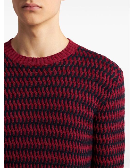 Pull en laine à col rond Etro pour homme en coloris Red