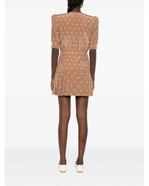 Abito Corto A Pois di Alessandra Rich in Brown