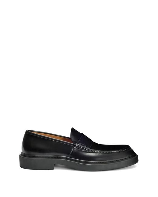 Jil Sander Black Leather Loafers for men