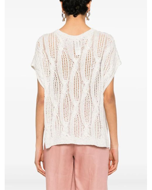 Antonelli オープンニット ベスト White