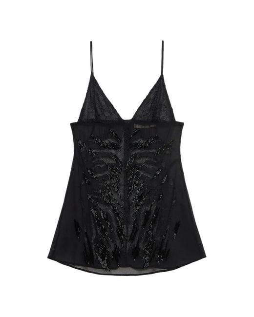 Blumarine Black Embroidered Top