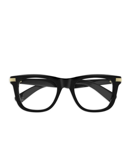 メンズ Cartier スクエア眼鏡フレーム Black