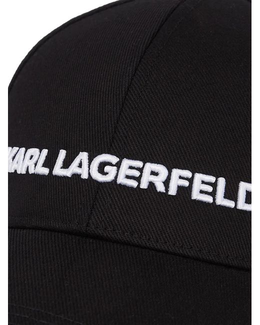 Karl Lagerfeld Black Cap With Embroidered Logo