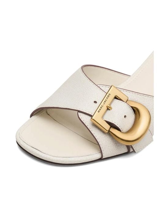 Marc Jacobs Natural Buckle-Detail Heeled Sandals