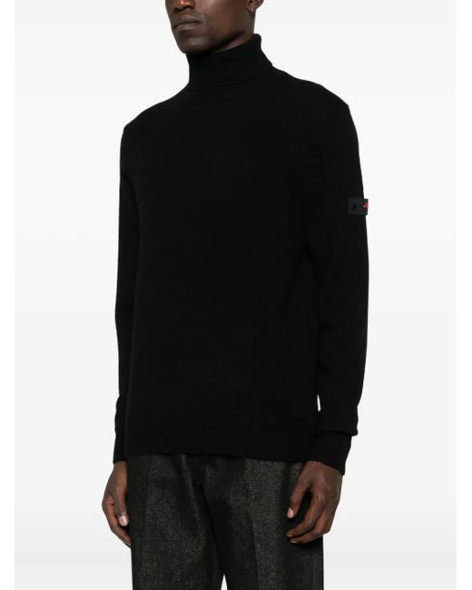 Peuterey Black Roll-Neck Patch-Pocket Sweater for men