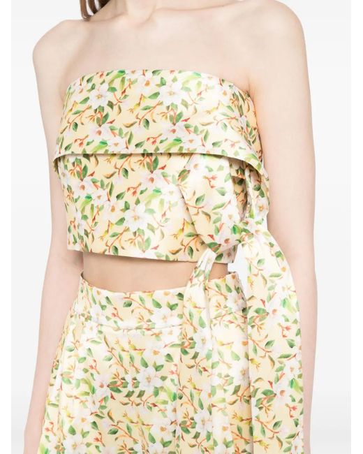 Saiid Kobeisy Yellow Mikado Tailored Top And Shorts Set