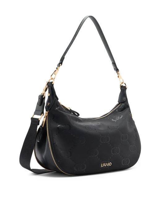 Liu Jo Black Medium Logo-print Zip Shoulder Bag