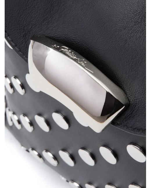 3.1 Phillip Lim White Id Petite Soft Stud-Embellished Shoulder Bag