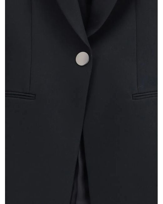 Giorgio Armani Black Single-Button Silk Blazer
