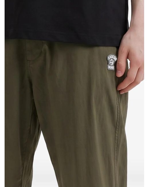 Chocoolate Green Logo-Patch Track Pants for men