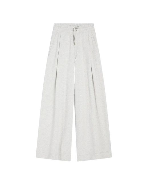 Dries Van Noten White Loose Cotton Sweatpants