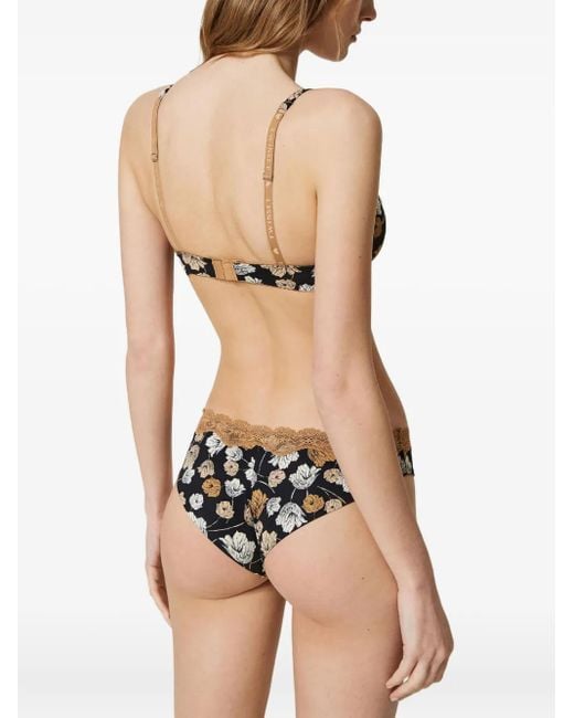 Twinset Natural Push-up-BH mit Blumen-Print
