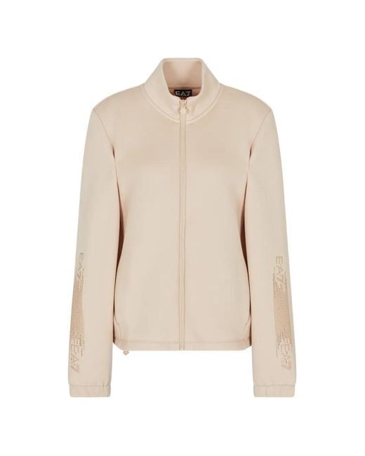 EA7 Natural Zip Embellishment Sweater