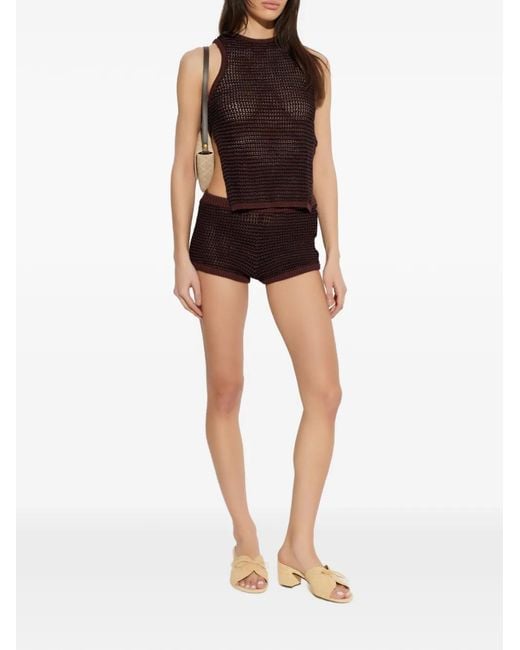 Bondeye Purple Asher Open-Knit Top