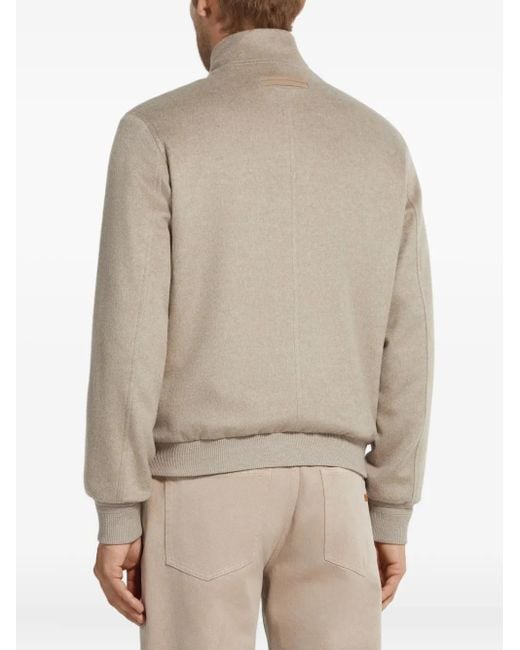 Zegna Natural Cashmere Zip-Fastening Bomber Jacket for men