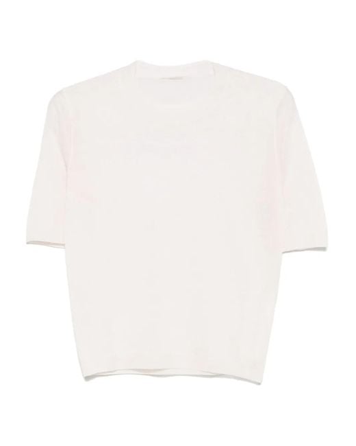 Zanone ファインニット Tシャツ White