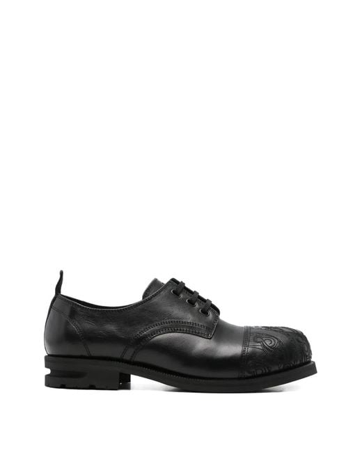 Kiko Kostadinov Black Embroidered Derby Shoes for men