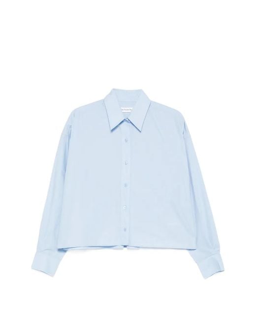 Frankie Shop Blue "Arlen" Cotton Boxy Shirt