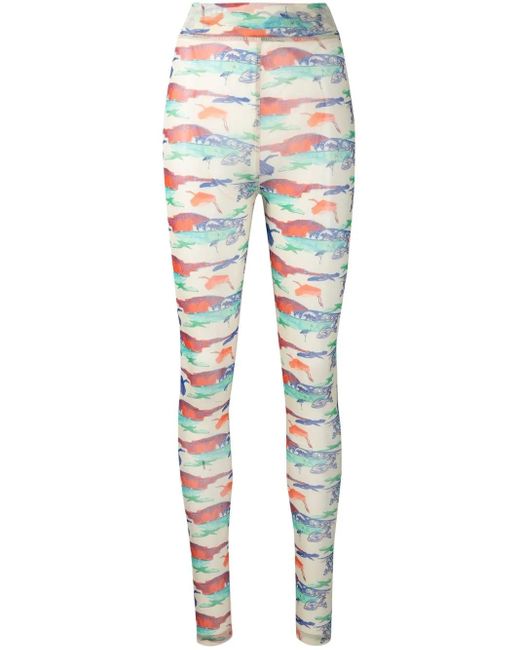 Henrik Vibskov Blue Printed Mesh Leggings