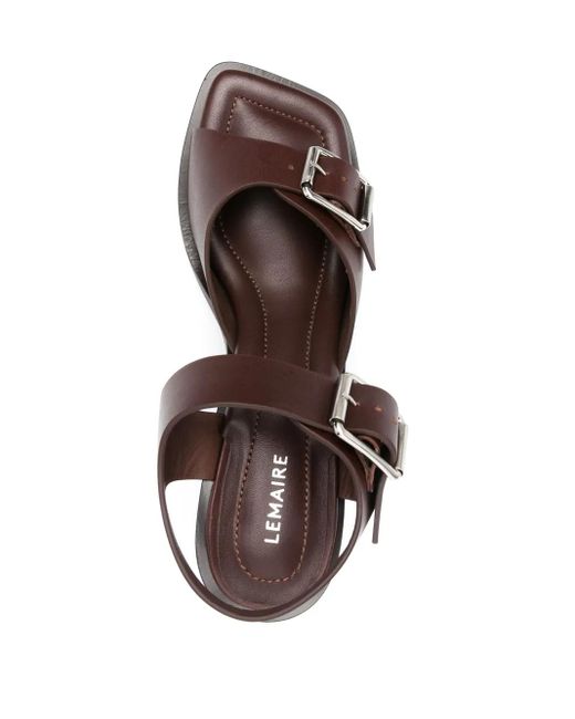 Lemaire Brown Square Heeled Sandals With Straps 80 Shoes