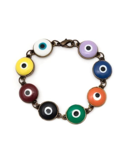 Amir Slama Blue Evil Eye Colour-Block Bracelet