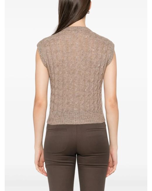 Knitted top Brunello Cucinelli de color Natural