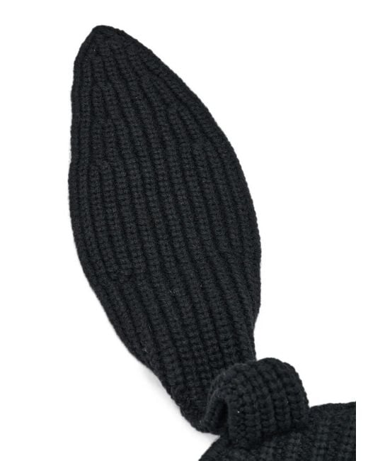 Charles Jeffrey Black Chunky Rabbit Beanie Hat
