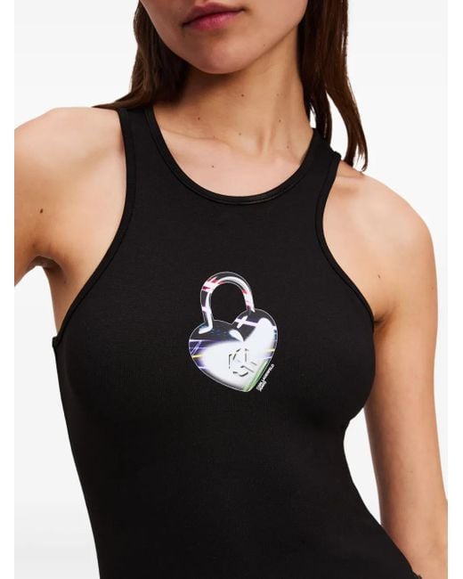 Karl Lagerfeld Black Love Unlocked Bodysuit