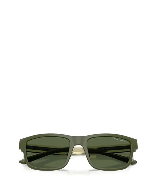 ARMANI EXCHANGE Green Rectangle-Frame Sunglasses for men